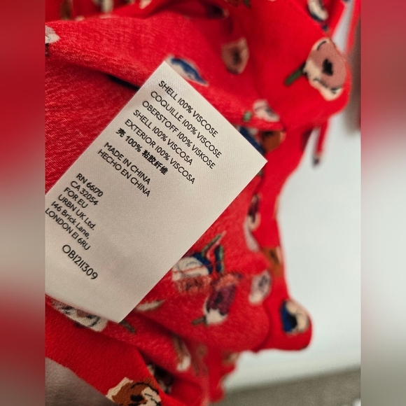 MAEVE Anthropoligie Red Floral Long Sleeve V Neck Dress | 12P - Picture 4 of 6